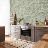  Tapeta - Giraffe Pattern - animal pattern in turquoise spots on a light background. 50x1000 Vodootporna | shoptok.hr