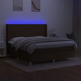  box spring s madracem LED tamnosmeđi 160x200 cm tkanina | shoptok.hr