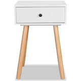  Nočna mizica 2 kosa masivna borovina 40x30x61 cm bele barve, (20624334) | Shoptok.si