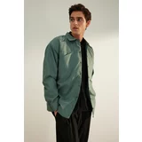 Trendyol Limited Edition Men's Green Overshirt Fit Quilted Lightweight Shirt Jacket Coat