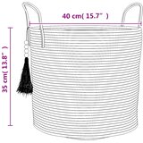  Košara za pohranu smeđe-bijela Ø 43 x 35 cm pamučna | shoptok.hr