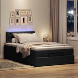 vidaXL Otomanska postelja z vzmetnico črn 120x190 cm blago Cene