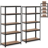 MSW Kovinski skladiščni regal 5 polic 875 kg 90 x 40 x 180 cm sivo-moder 2 kom., (21298181) | Shoptok.si