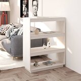vidaXL knjižna omara za razdelitev prostora bela 80x35x103 cm borovina Cene
