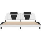  Okvir kreveta LED bijelo-crni 200 x 200 cm umjetna koža | shoptok.hr