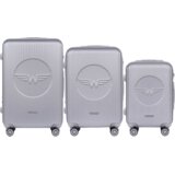 WINGS set od tri kofera Lastavica od ABS materijala veličine L M S srebrni | shoptok.hr