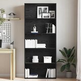  Ormar za knjige crni hrast 80x30x189 cm inženjerski drvo | Shoptok.si