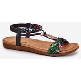 ARTIKER Flat Women's Sandals With Woven Strap And Decoration Black | Shoptok.si
