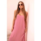 Kesi Włoski Long dress with straps dark pink | shoptok.hr