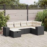 6-dijelni set vrtnih sofa s jastucima crni od poliratana | shoptok.hr