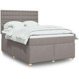 vidaXL Box spring postelja z vzmetnico taupe 160x200 cm blago | Shoptok.si