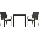  Vrtni set za objed s jastukom 3 pcs Crna Poli ratan | shoptok.hr