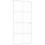 Sobna vrata bijela 93x201,5 cm kaljeno staklo i aluminij tanka | Eponuda.ba