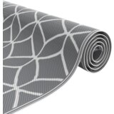 vidaXL zunanja deka ARAKIL Siva in bela Poliester 300 x 600 cm Zložljiva | Shoptok.si