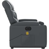 vidaXL Električni masažni naslonjač na podizanje od umjetne kože siva | shoptok.hr