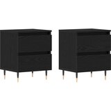  Nočne omarice 2 kosi Črno hrast 40x35x50 cm Umetni les | Shoptok.si