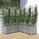 vidaXL Cvetlično korito z oporno mrežo svetlo sivo 120x120x136 cm PP Cene