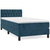 Box spring krevet s madracem tamnoplavi 90x190 cm baršunasti | shoptok.hr
