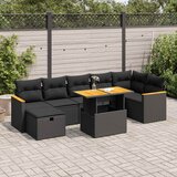 vidaXL 5-dijelna vrtna garnitura od poliratana s jastucima crna | shoptok.hr