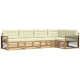 vidaXL Zunanja garnitura za sedenje 6 pcs Bela in krem Poliester, (5000270218) | Shoptok.si