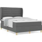 Box Spring Krevet s Madracem Tamno Siva 160x200 cm Tkanina | shoptok.hr