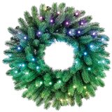 TWINKLY pre-lit wreath 50 RGB LED Green wire Plug type C | shoptok.hr