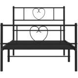  Metalni okvir kreveta uzglavlje i podnožje crni 75x190 cm | shoptok.hr