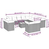  14-dijelni set vrtnih sofa od poliratana s jastucima sivi | shoptok.hr