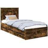  Krevetna konstrukcija s ladicama Dimljeni hrast 100 x 200 cm | shoptok.hr