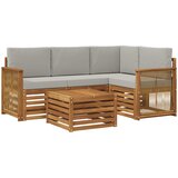  Set vanjskih sofa 5 kom. Prirodna i svjetlosiva Poliester | shoptok.hr