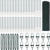 vidaXL varjena žična ograja s 13 stožčastimi količki Zelena 0.6x100 m jeklo, (22110915) | Shoptok.si