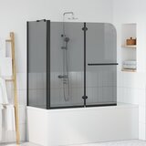 vidaXL Bi-preklopna tuš ograja Temno prozorno 120 x 67 x 129 cm | Shoptok.si