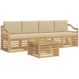 vidaXL Zunanja garnitura za sedenje 5 pcs Bela in bež Poliester, (5000280218) | Shoptok.si
