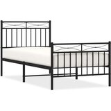 Metalni okvir kreveta uzglavlje i podnožje crni 90 x 200 cm | shoptok.hr