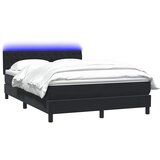 Box Spring krevet s madracem i LED crni 160x210 cm baršunasti | shoptok.hr
