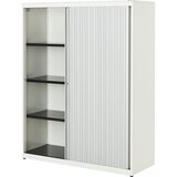 mauser Omara s prečnim rolojem, VxŠxG 1516 x 1200 x 432 mm, jeklena plošča, 3 police, čisto bele / aluminijaste / čisto bele barve | Shoptok.si