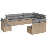 Maison Chic Seti vrtnega pohištva - Vrtna garnitura - Vrtni pohištvo set 10-delna z blazinami bež poli ratan, (21821661) | Shoptok.si