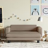 vidaXL Otroški kavč s stolčkom za noge kapučino 100x50x30 cm um. usnje, (21057092) | Shoptok.si