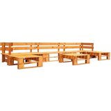  Sedežna garnitura iz palet 6-delna lesena medeno rjava | Shoptok.si