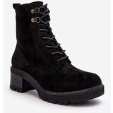 Kesi Women's lace-up low heel ankle boots black from Adinail | shoptok.hr