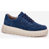 EVENTO Suede Women's Platform Sneakers Navy Rilwena | shoptok.hr