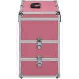 vidaXL Kovček za ličila 37x24x40 cm roza aluminij | Shoptok.si