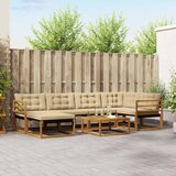  Set vanjskih sofa 19 pcs Prirodna i bež Čvrsto drvo akacije | shoptok.hr