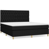  S oprugama i madracem crni 180x200 cm od tkanine | shoptok.hr