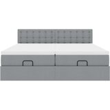 vidaXL Otomanski posteljni okvir z vzmetnicami siv 180x200 cm blago | Shoptok.si