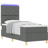  LED Box Spring Krevet Tamno siva 80 x 200 cm tkanina | shoptok.hr