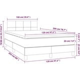  box spring s madracem LED svjetlosivi 120x200 cm tkanina | shoptok.hr
