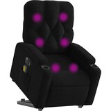  Električni masažni naslonjač na podizanje od tkanine crni | shoptok.hr