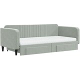 vidaXL Dnevni krevet na razvlačenje svjetlosivi 100x200 cm baršunasti | shoptok.hr