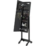  Samostojeće ogledalo s LED svjetlima crno 34 x 37 x 146 cm | Eponuda.com